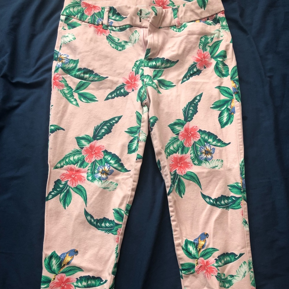 Pink Tropical Print Pants